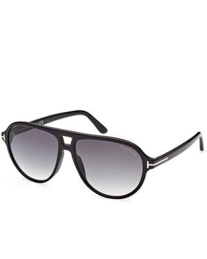 Tom Ford Ft0932 Jeffrey 01B Sunglasses Acetate Pilot Normal Shaded - Black