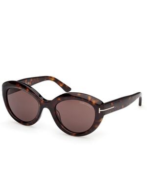 Tom Ford Ft1316 Stacy-02 52E Sunglasses Acetate Cat Eye Normal - Black