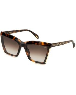 Police Splp44 Nebula 1 09Aj Sunglasses Acetate Squared Normal Shaded - Black
