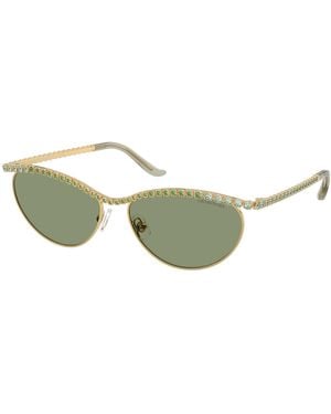 Swarovski Sk7046 400482 Sunglasses Metal Cat Eye Normal - Green