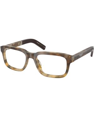 Prada Pr D12V 22P1O1 Optical Frames Acetate Transparent Squared Normal - Black