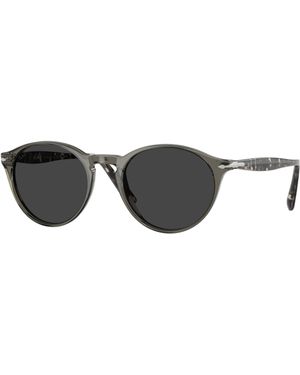 Persol Po3092Sm 121948 Sunglasses Acetate Round Polarized - Black