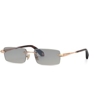 Roberto Cavalli Src206M 8Fcx Sunglasses Metal Smoke Squared Normal Nuanced - Black