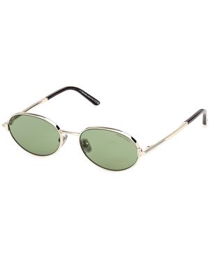 Tom Ford Ft1420 Gina-02 32N Sunglasses Metal Round Normal - Green