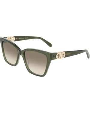 Ferragamo Sf2110S 320 Sunglasses Acetate Squared Normal - Black