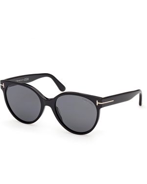 Tom Ford Ft1311 Tallulah-02 01D Sunglasses Acetate Smoke Round Polarized - Black