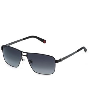Fila Sfib10 K56P Sunglasses Metal Smoke Geometric Nuanced - Black