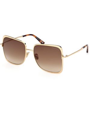 Tom Ford Ft1319 Tara-02 30F Sunglasses Metal Geometric Normal - Black