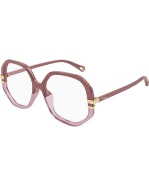 Chloé Ch0107O 017 Optical Frames Acetate Transparent Geometric - Black