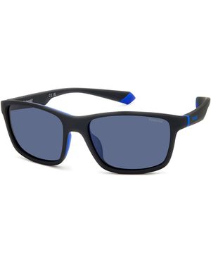 Polaroid Pld 2153/S 0Vk/C3 Sunglasses Eraser Wraparound Polarized - Blue