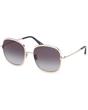 Tom Ford Ft1320 Sofia-02 28W Sunglasses Metal Round Normal - Black