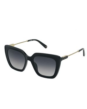 Nina Ricci Snr379 700 Sunglasses Acetate Smoke Squared Normal Nuanced - Black