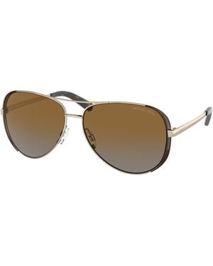 Michael Kors Mk5004 Chelsea 1014T5 Sunglasses Metal Squared Polarized - Black