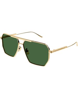 Bottega Veneta Bv1012S 004 Sunglasses Metal Pilot Normal - Green