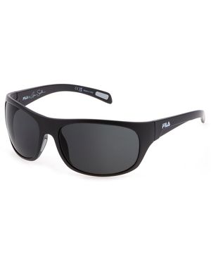 Fila Sfi514 0R43 Sunglasses Plastic Wraparound Water -Repellent - Black