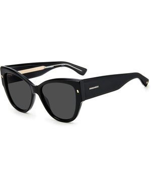 DSquared² D2 0016/S 2M2/Ir Sunglasses Acetate Cat Eye - Black