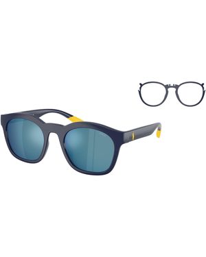 Polo Ralph Lauren Ph4243U 558855 Sunglasses Injected Squared Mirror - Black