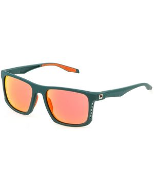 Fila Sfi894 B63X Sunglasses Injected Geometric Water -Repellent Mirror - Black