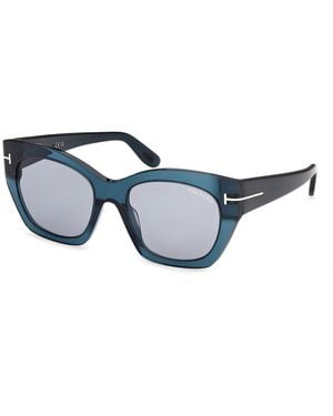 Tom Ford Ft1422 Joni-02 87A Sunglasses Acetate Smoke Butterfly Normal - Black