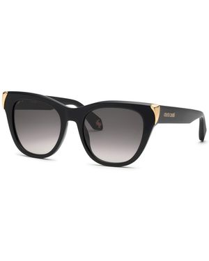 Roberto Cavalli Src095M 700 Sunglasses Acetate Smoke Butterfly Normal Shaded - Black