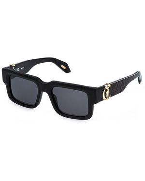 Just Cavalli Sjc141V 703 Sunglasses Acetate Smoke Squared Normal - Black