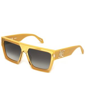 Just Cavalli Sjc107V 07Cv Sunglasses Acetate Smoke Squared Normal Shaded - Black