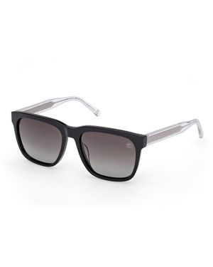 Timberland Tb00059 01D Sunglasses Acetate Smoke Squared Polarized - Black