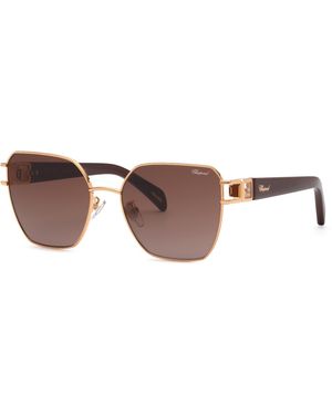 Chopard Schm22S 8Fcy Sunglasses Metal Geometric Anti-Glare Nuanced - Black