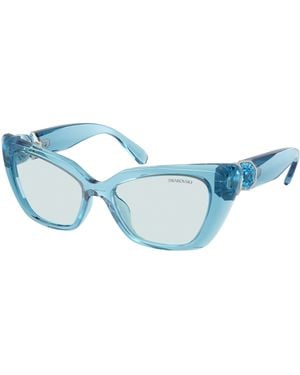 Swarovski Sk6047 107872 Sunglasses Injected Cat Eye Photochromic - Blue