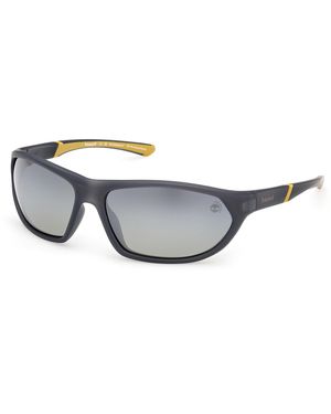 Timberland Tb00035 20D Sunglasses Injected Smoke Squared Polarized - Black