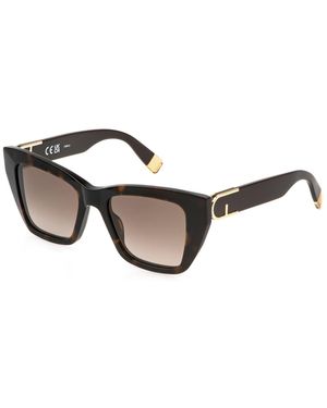 Furla Sfu882 04Bl Sunglasses Acetate Squared Shaded - Black