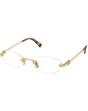Miu Miu Mu 53Wv 5Ak1O1 Optical Frames Metal Transparent Round Normal - Black
