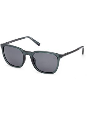 Timberland Tb00087 92D Sunglasses Injected Smoke Squared Polarized - Black