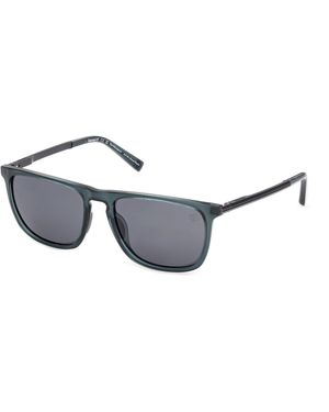 Timberland Tb00088 90D Sunglasses Injected Smoke Squared Polarized - Black