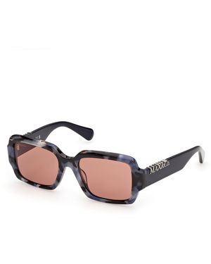 MAX&Co. Mo0168 55S Sunglasses Acetate Bordeaux Squared Normal - Black