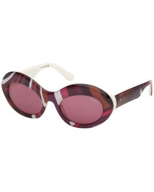 PUCCI Ep0246 99S Sunglasses Acetate Bordeaux Round Normal - Multicolour