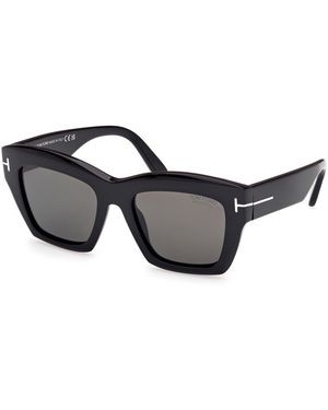 Tom Ford Ft1191 Luna 01D Sunglasses Acetate Smoke Butterfly Polarized - Black