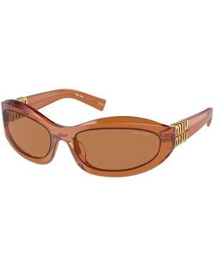 Miu Miu Mu 14Zs 15T10I Sunglasses Acetate Geometric Normal - Black