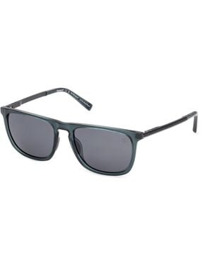 Timberland Tb00088 90D Sunglasses Injected Smoke Squared Polarized - Black