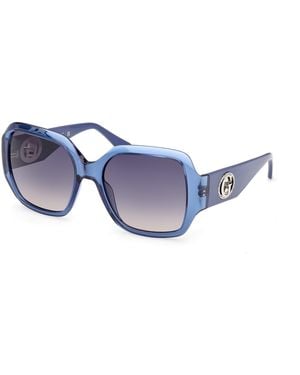 Guess Gu00283 90B Sunglasses Injected Smoke Squared Normal - Blue