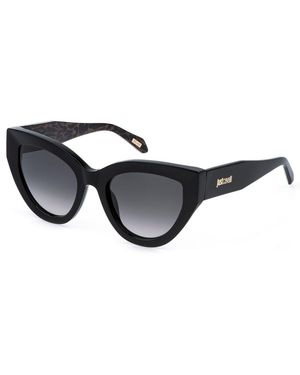 Just Cavalli Sjc143 700K Sunglasses Acetate Smoke Butterfly Normal Shaded - Black