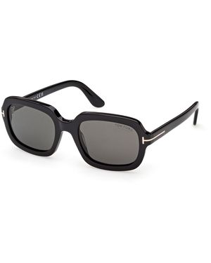 Tom Ford Ft1342 Lana-02 01D Sunglasses Acetate Smoke Squared Polarized - Black