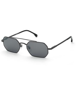 Lozza Sl2455 Pantelleria 2 568X Sunglasses Metal Smoke Geometric Normal Mirrored - Black