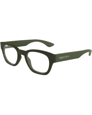 McQueen Am0530O 008 Optical Frames Acetate Transparent Round - Black