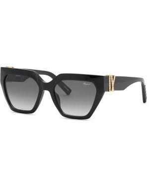 Chopard Sch415S 700S Sunglasses Acetate Smoke Squared Anti-Glare Nuanced - Black