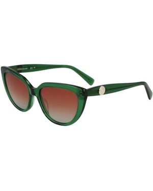 Longchamp Lo766S 300 Sunglasses Acetate Cat Eye Normal Shaded - Green