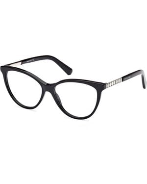 Swarovski Sk5474 001 Optical Frames Outlet Acetate Round Normal - Black