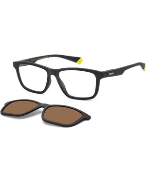 Polaroid Pld 2147/Cs 003/He Optical Frames Plastic Squared Polarized - Black