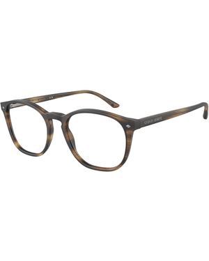 Giorgio Armani Ar7074 5405 Striped Matte Dark Optical Frames Acetate Pantos Normal - Black