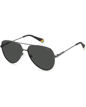 Polaroid Pld 6187/S Kj1/M9 Sunglasses Metal Pilot Polarized - Black